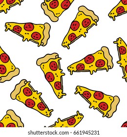 Pizza Seamless Doodle Pattern