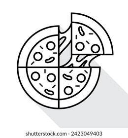 Pizza nahtlos auf weißem Hintergrund, Vektordesign