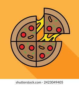 Pizza seamless on yellow background illustration vector design