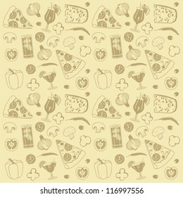 pizza seamless pattern