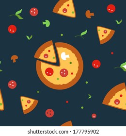 Pizza seamless pattern