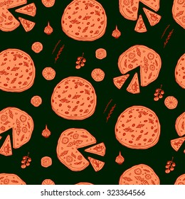 pizza seamless pattern