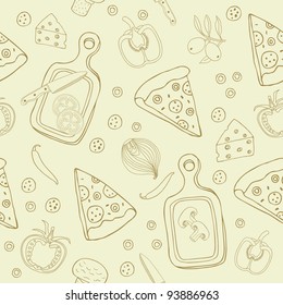 pizza seamless pattern