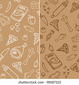 Pizza seamless pattern