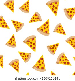 pizza seamless pattern background. Pizza doodle seamless pattern. Fast food seamless vector pattern