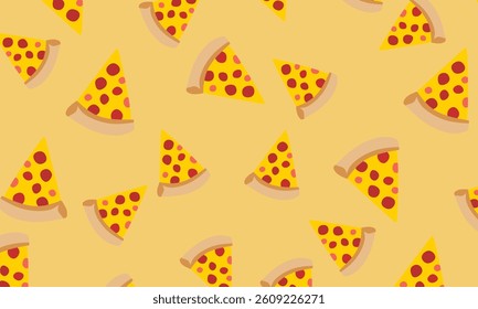 pizza seamless pattern background. Pizza doodle seamless pattern. Fast food seamless vector pattern
