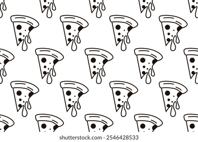 Pizza seamless pattern background. Fast food seamless pattern can be used as wrapping paper, digital banner, social media banner, and more.