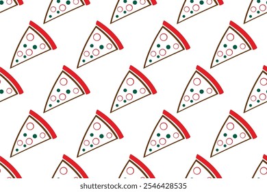 Pizza seamless pattern background. Fast food seamless pattern can be used as wrapping paper, digital banner, social media banner, and more.