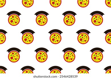 Pizza seamless pattern background. Fast food seamless pattern can be used as wrapping paper, digital banner, social media banner, and more.