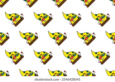 Pizza seamless pattern background. Fast food seamless pattern can be used as wrapping paper, digital banner, social media banner, and more.