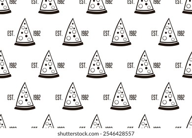 Pizza seamless pattern background. Fast food seamless pattern can be used as wrapping paper, digital banner, social media banner, and more.