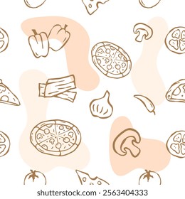  pizza seamless pattern background vintage