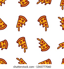 Pizza Seamless Pattern - Fast Food Seamless Pattern