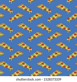 Pizza Seamless Pattern Portion Food Extra Cheese