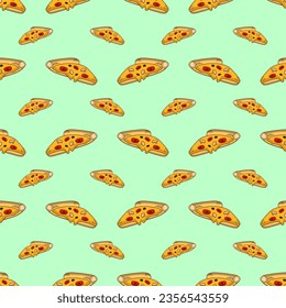 Pizza seamless pattern vector collection.
