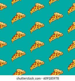 Pizza seamless pattern vector collection