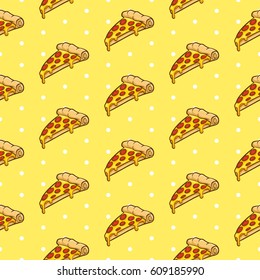 Pizza seamless pattern vector collection