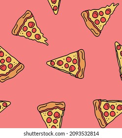 Pizza seamless pattern vector file