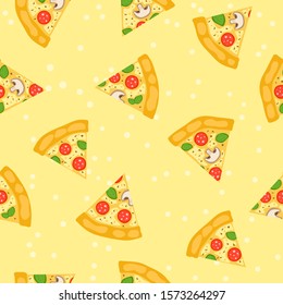 pizza seamless pattern. vector illustration