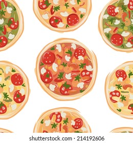 Pizza, seamless pattern for your design