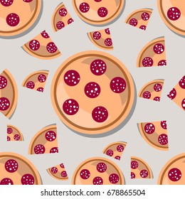 Pizza seamless vector background