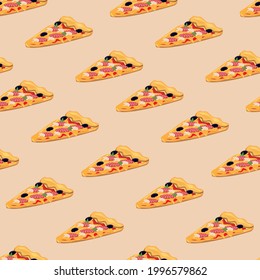 Pizza nahtlose Vektorgrafik, Nahtlose Vektorgrafik-Muster für schnelle Lebensmittel