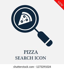 Pizza search icon. Editable Pizza search icon for web or mobile.