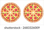 Pizza set flat vector graphic isolated plain