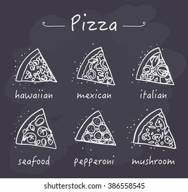 pizza set on chalkboard