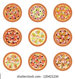 Pizza set. vector