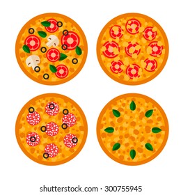 Pizza set. Vector illustration