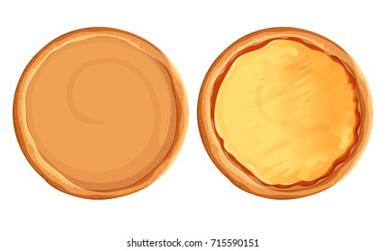 Pizza Set Vector. Isolated Pie and Ingredients. Fast Food Creation Kit Pizza top view set. Web site page and mobile app design vector element.