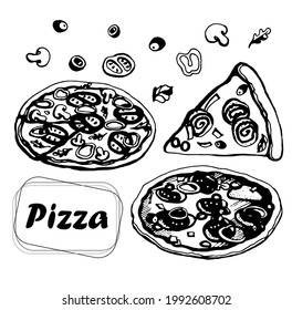 Pizzasatz, Vektorgrafik auf transparentem Hintergrund