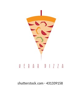 Pizza And Shawarma Gyros Doner Kabob Isolated Vector Design Template