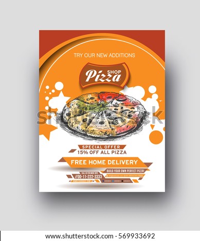 Pizza Shop flyer & Poster Template Vector 