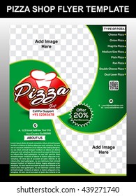 pizza shop Flyer template design vector illustration 