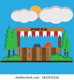 pizza shop icon vector illustration
