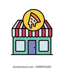 pizza shop icon with white background vector stock illustration