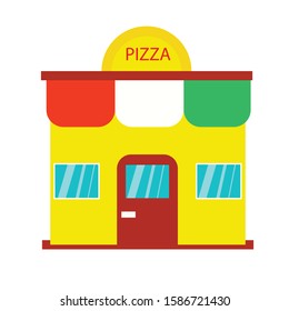 pizza shop simple clip art vector illustration