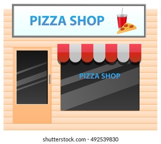 Pizza shop vector icon