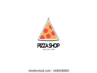 pizza shop vector illustration logo
