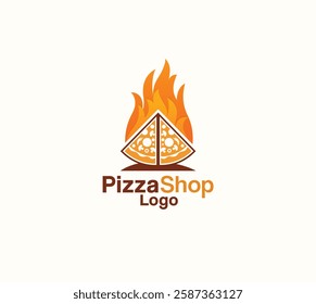 pizza shop vector logo design