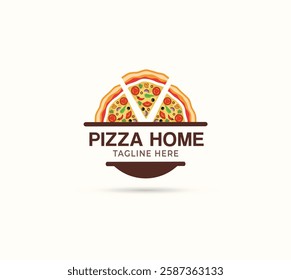 pizza shop vector logo design