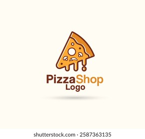 pizza shop vector logo design