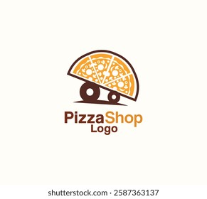 pizza shop vector logo design