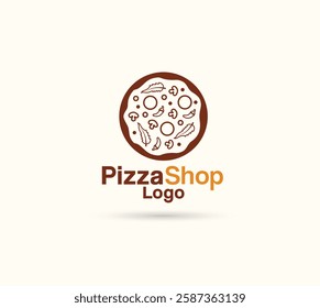 pizza shop vector logo design