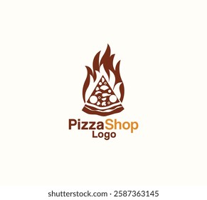 pizza shop vector logo design