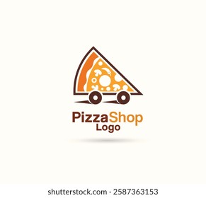 pizza shop vector logo design