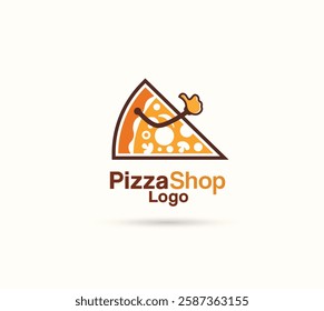 pizza shop vector logo design