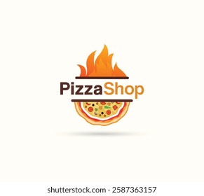 pizza shop vector logo design